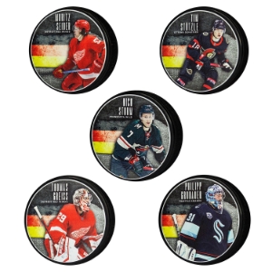 Picture of NHLPA German Player Pucks - Blister
