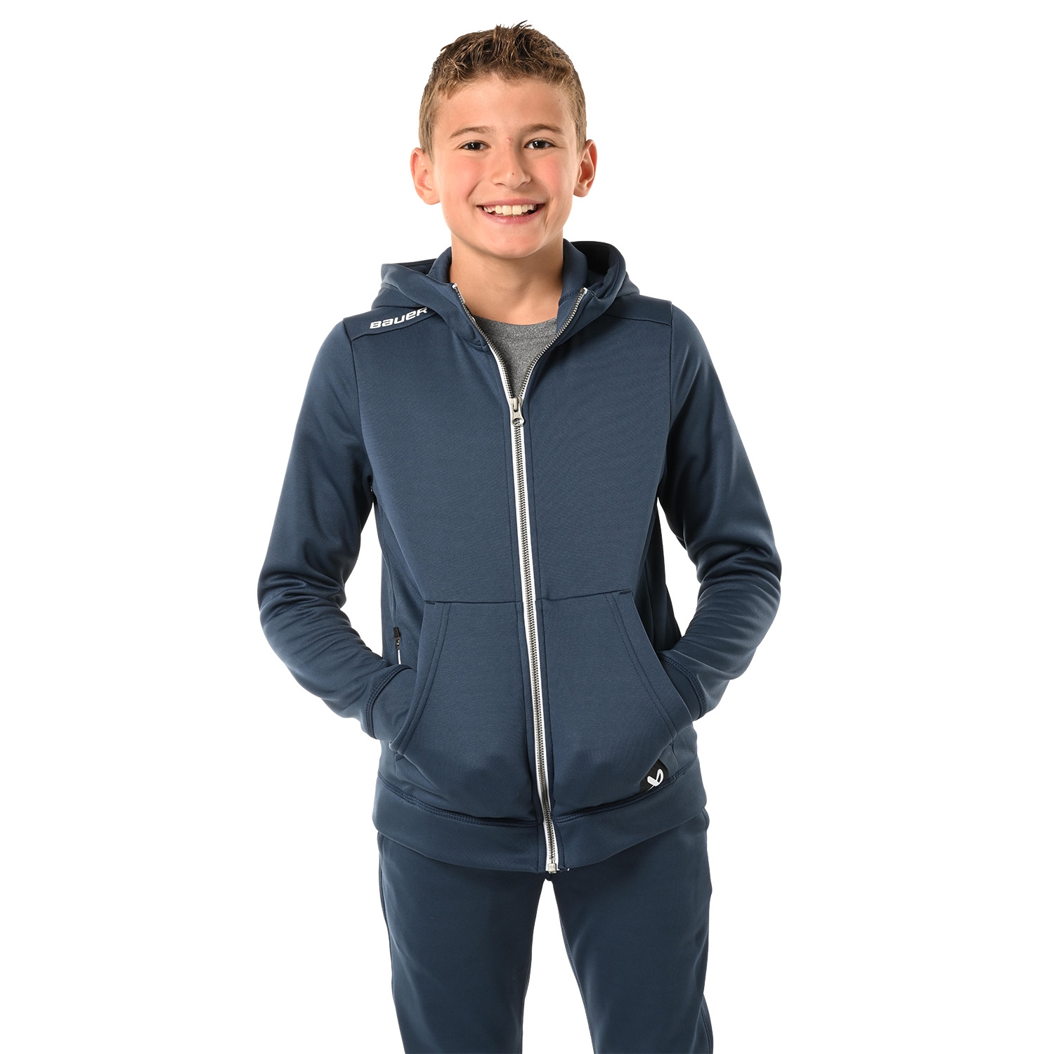 Bild von BAUER Fleece Zip Hoodie Team - marine - Yth.