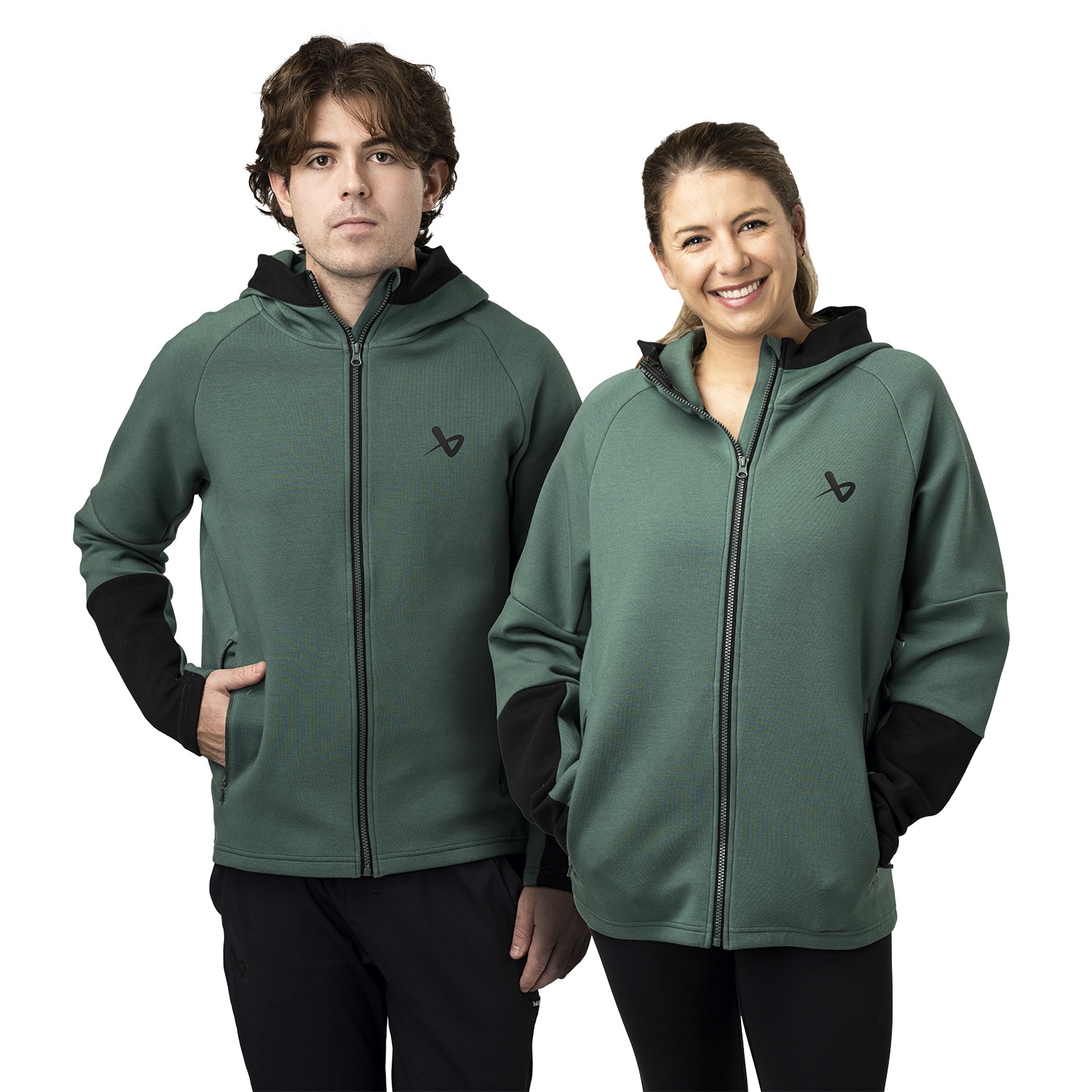 Изображение BAUER FLC Full Zip Colorblock - grn - Sr.