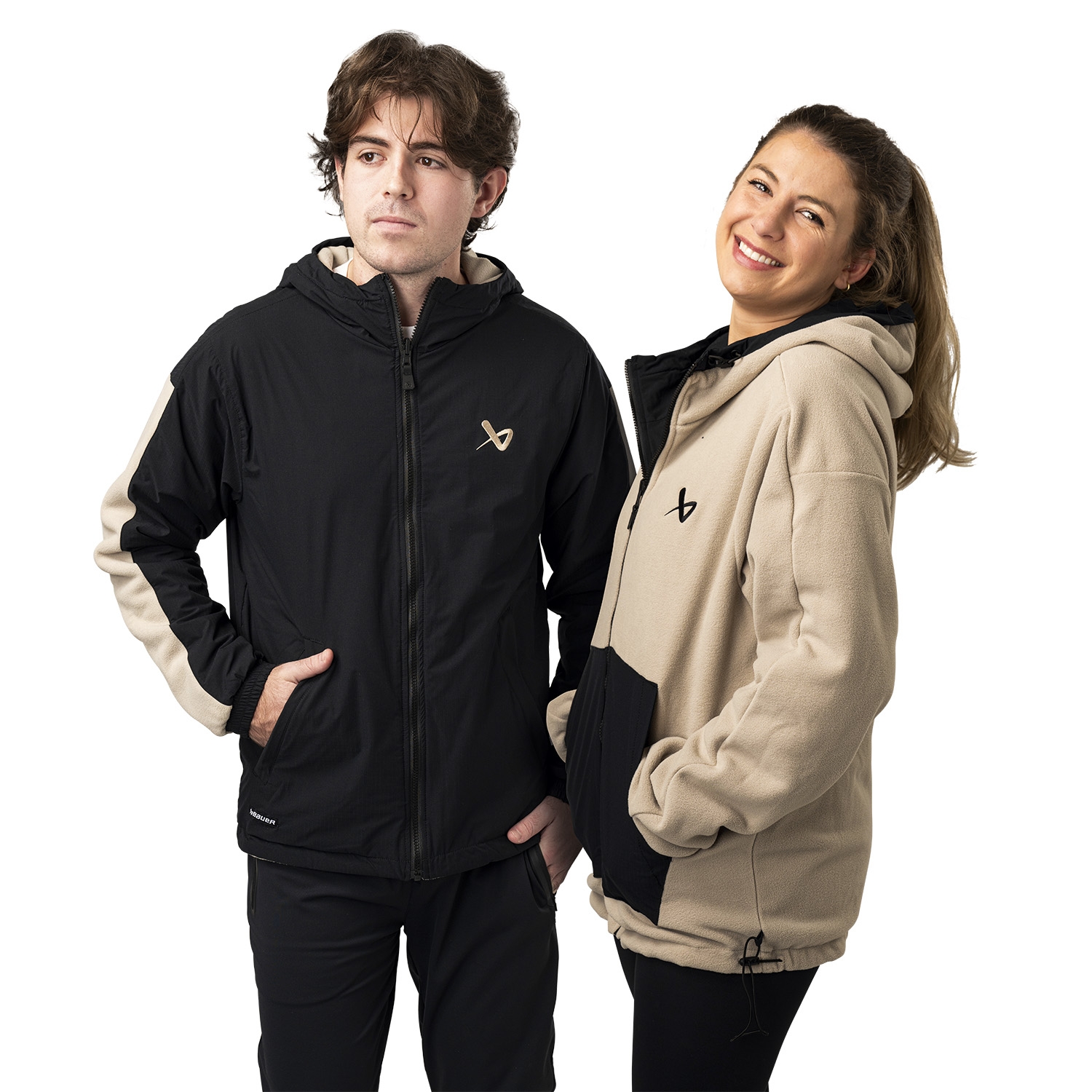 Bild von BAUER FLC Reversable Jacke - schwarz/beige - Sr.