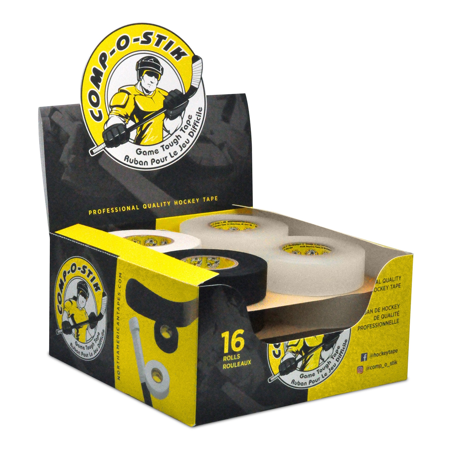 Bild von NORTH AMERICAN Retail Box - Tape 4 wht/4 blk 24mm x 20m/8 Clear Poly 24 mm x 27m
