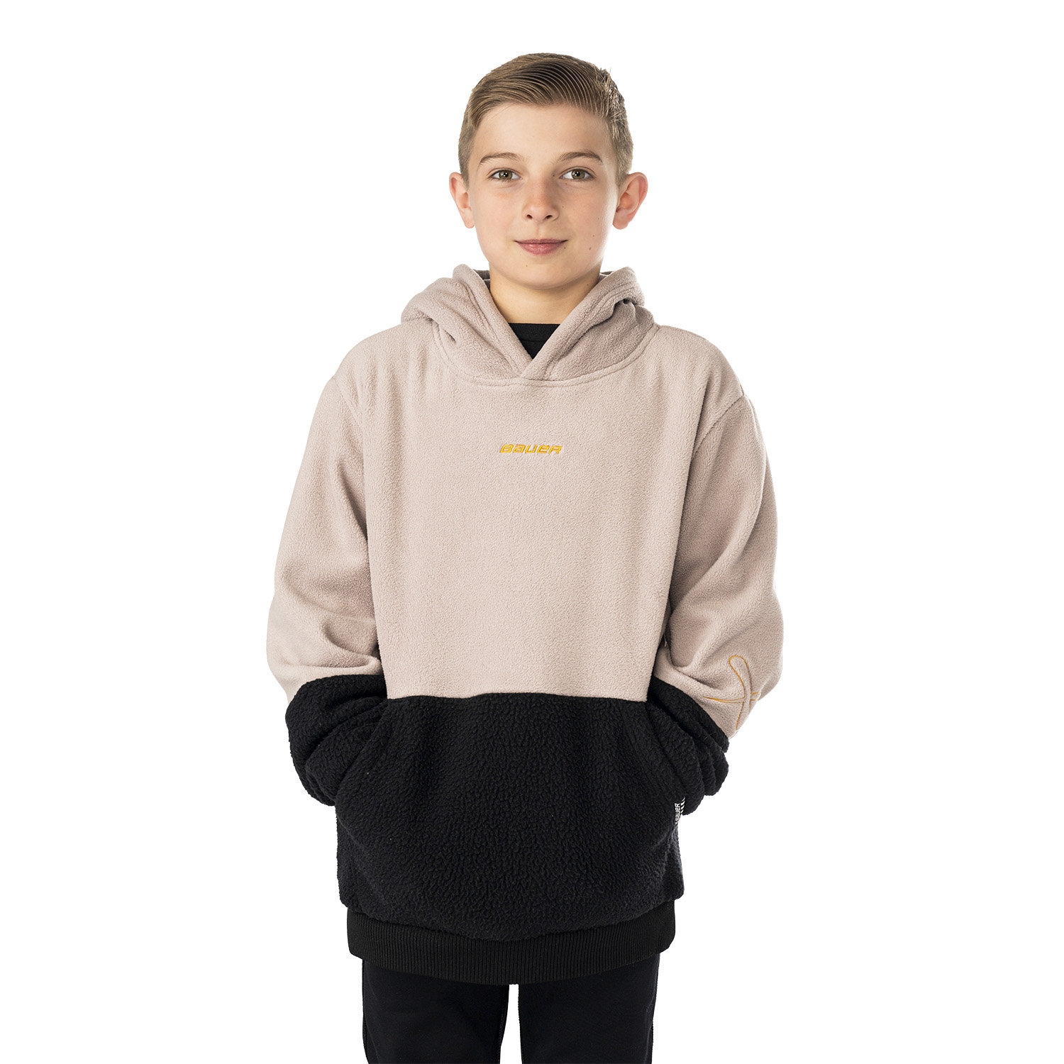 Изображение BAUER Polarfleece Hoodie - tau/blk - Yth.