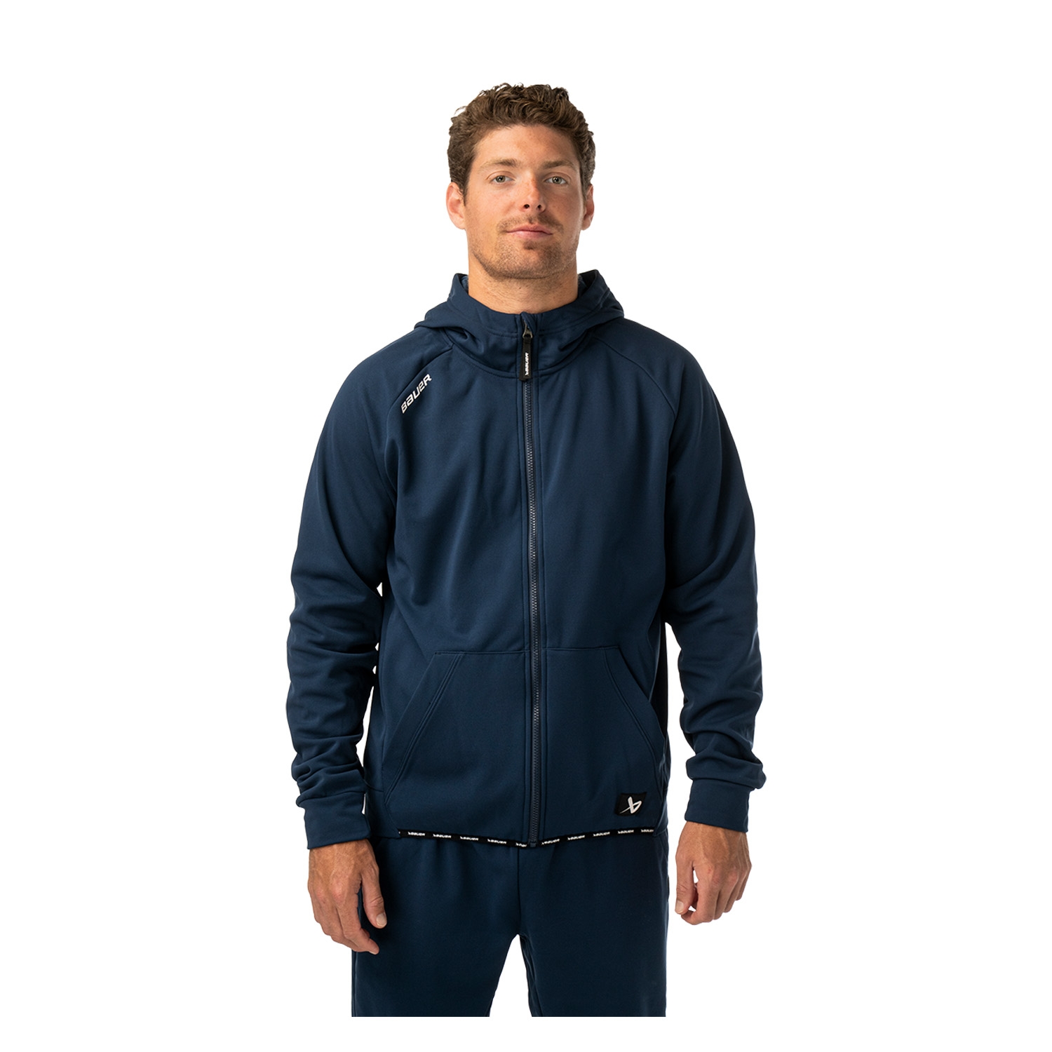 Изображение BAUER Fleece Zip Hoodie Team - nav - Sr.