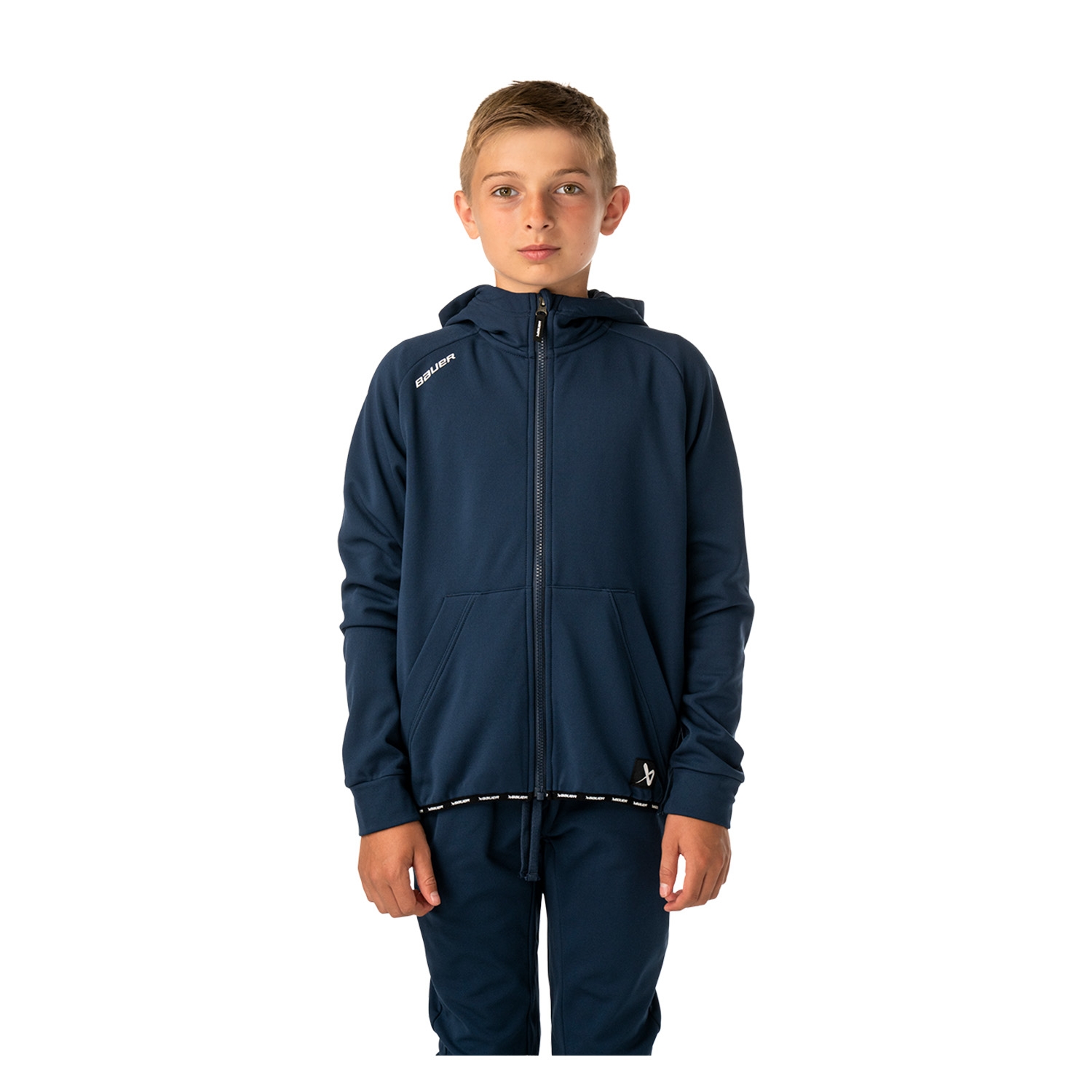 Изображение BAUER Fleece Zip Hoodie Team - nav - Yth.