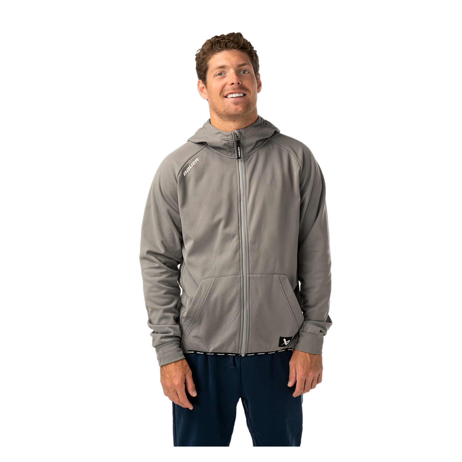 Изображение BAUER Fleece Zip Hoodie Team - gry - Sr.
